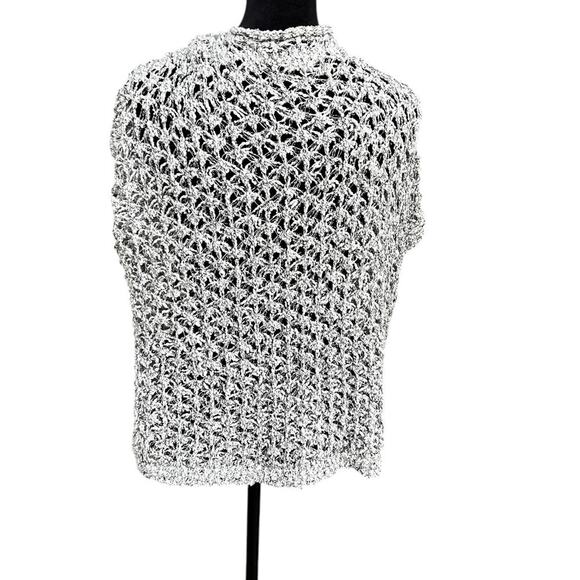 POL open weave, oversized crew neck, cropped sleeveless sweater, women's size S - Picture 3 of 9